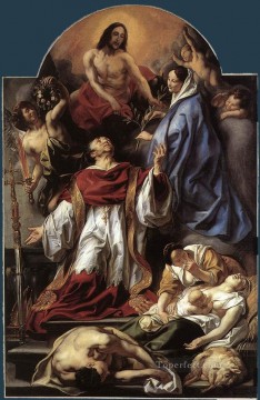 Jacob Jordaens Painting - St Charles Cares for the Plague Victims of Milan Flemish Baroque Jacob Jordaens